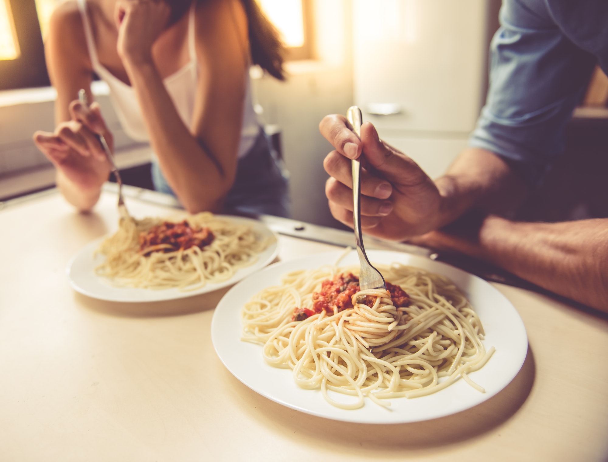 Young couple in kitchen