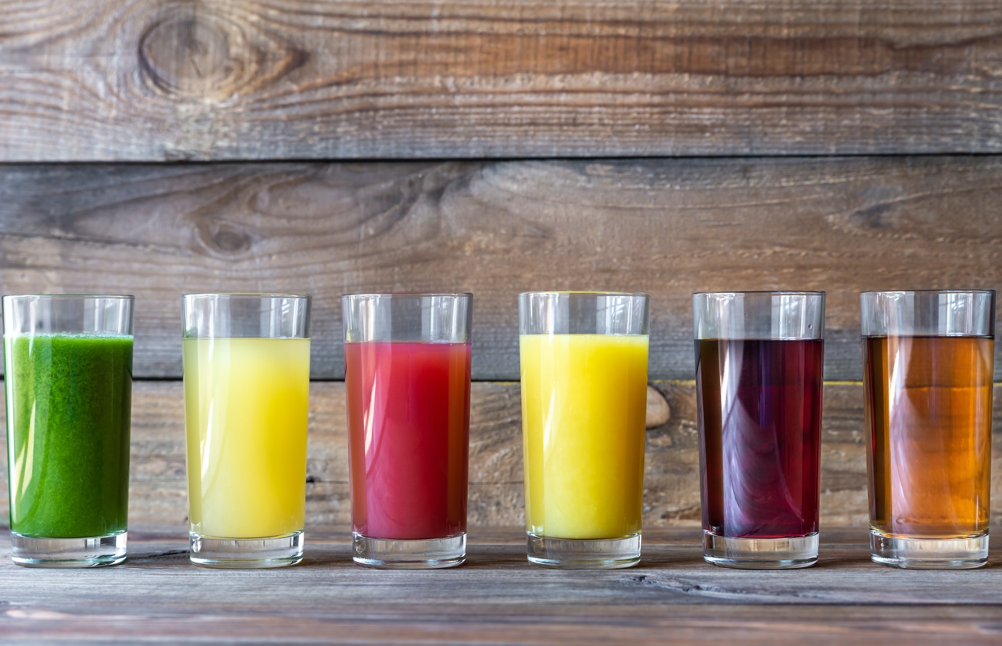 Assortment of fruit juices