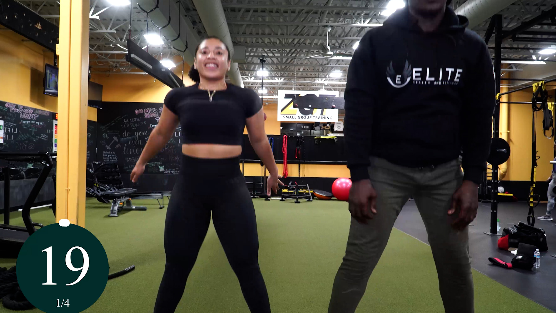 5 GLUTE EXERCISES SQUAT JUMPS 1 man and woman doing body weight squat jumps at home glute workout exercise 5
