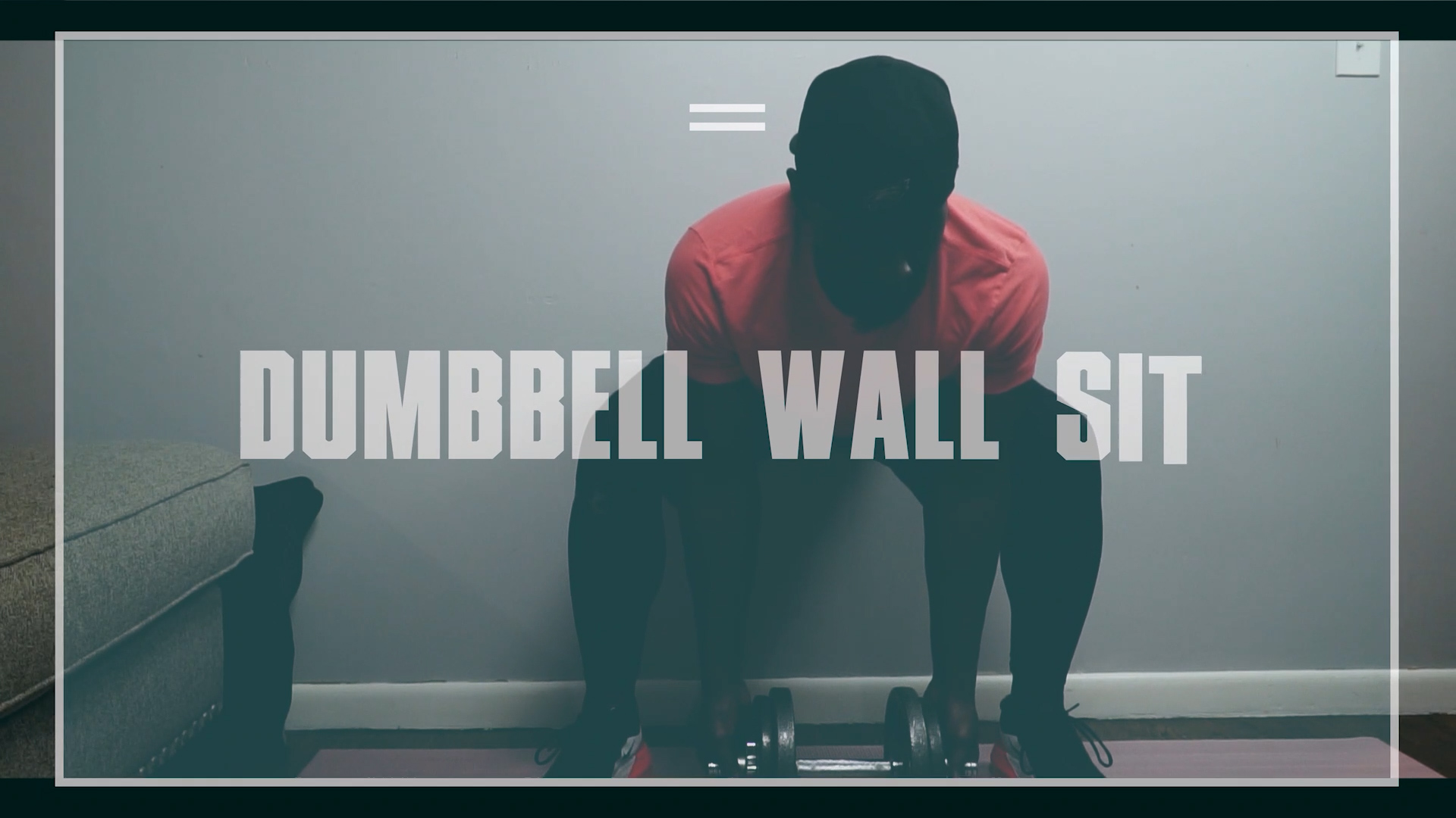 workout for legs with dumbbells man doing dumbbell wall sit