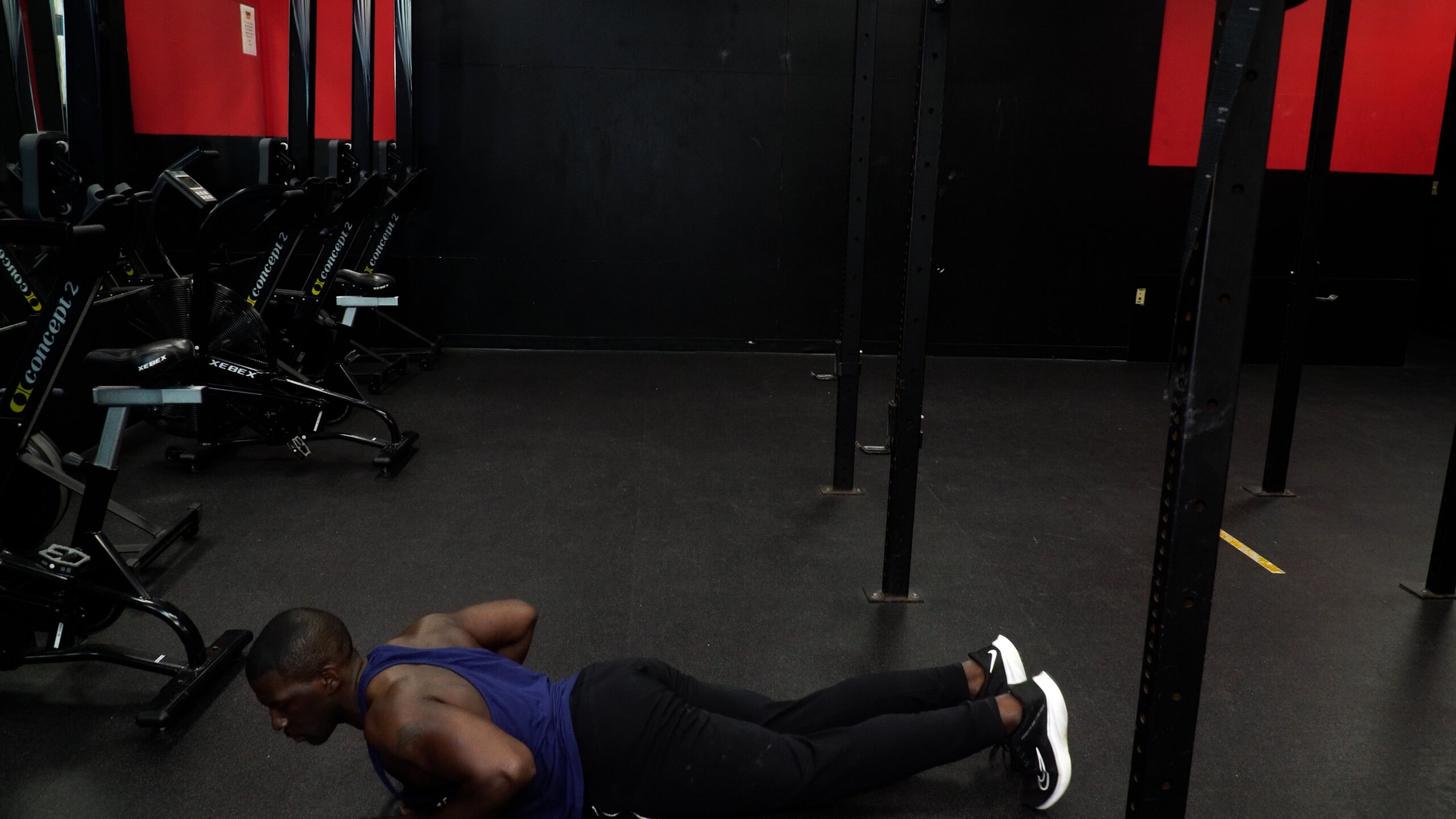 chest workout at home no weights. man doing chest push up workout at home